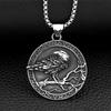 Vintage Nordic Crow Pendant Stainless Steel Viking Rune Necklace Compass For Men Animal Amulet Jewelry Gifts
