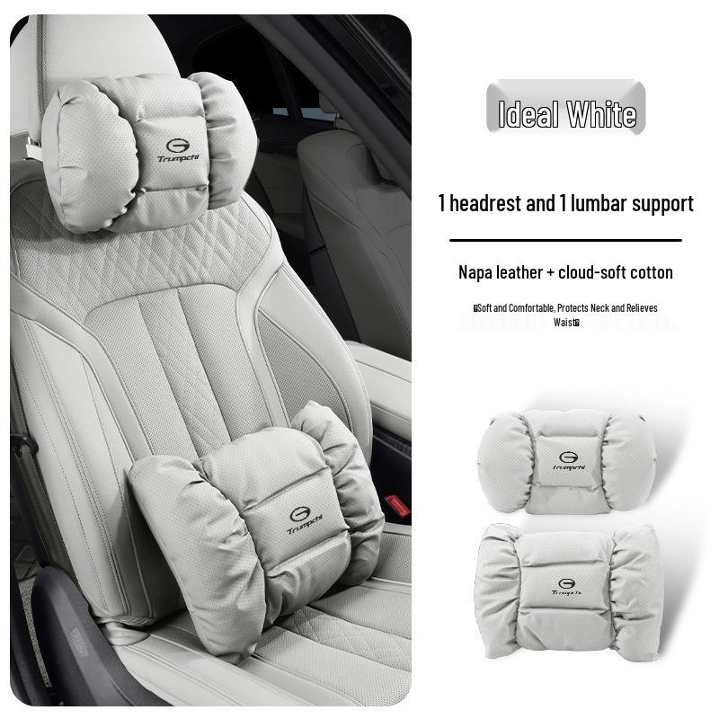 Trumpchi Car Neck Pillow & Lumbar Cushion for GS3/4/8, M8/6Pro, E8/9 - White