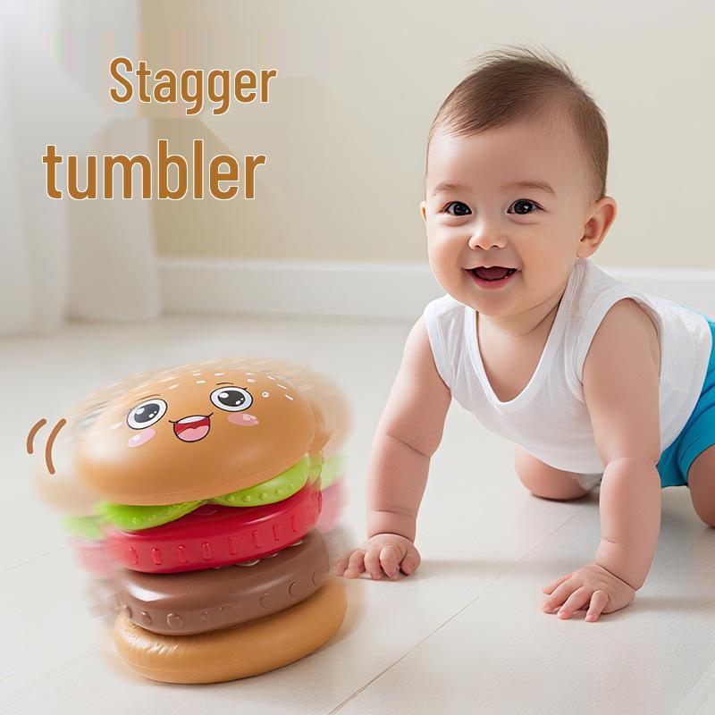 Rotating Hamburger Stacking Toy - Educational Early Learning Gift for Infants and Toddlers