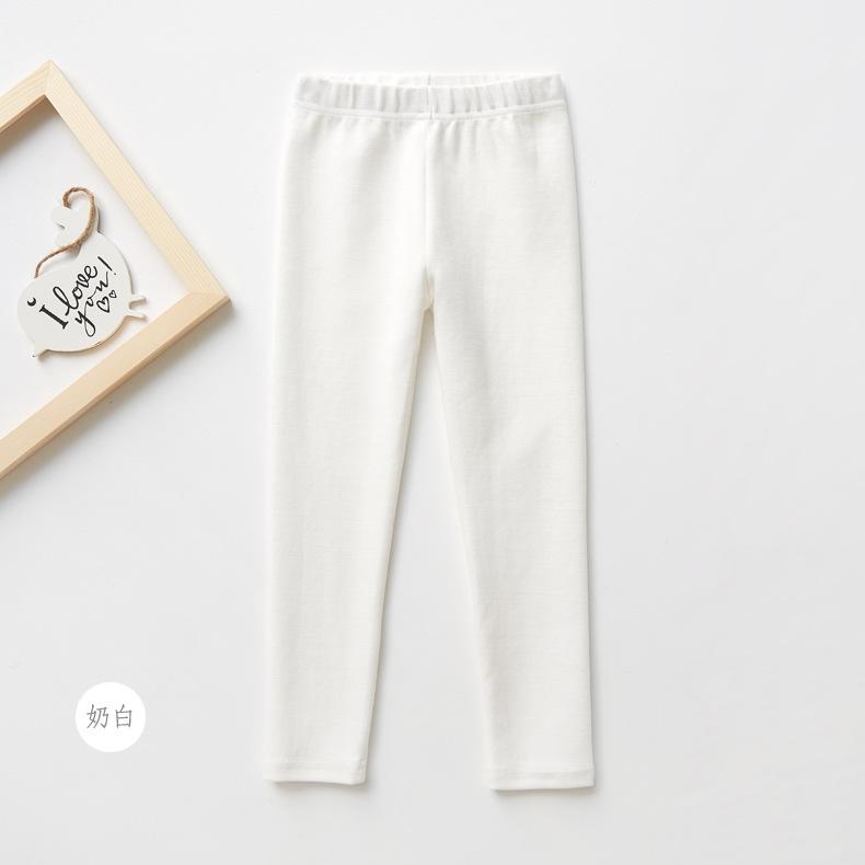 Spring and Autumn Girls' Pants Candy Colored Matte Warm Children's Bottom Pants Cotton Can Be Worn Inside Out Children's Pants