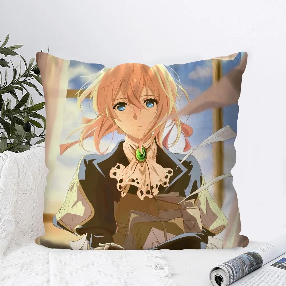 Violet Eternal Garden Animated Movie Pillow Case Square Pillow Bedroom Sofa Leisure Comfort CushionCarLivingRoom Home Decoration