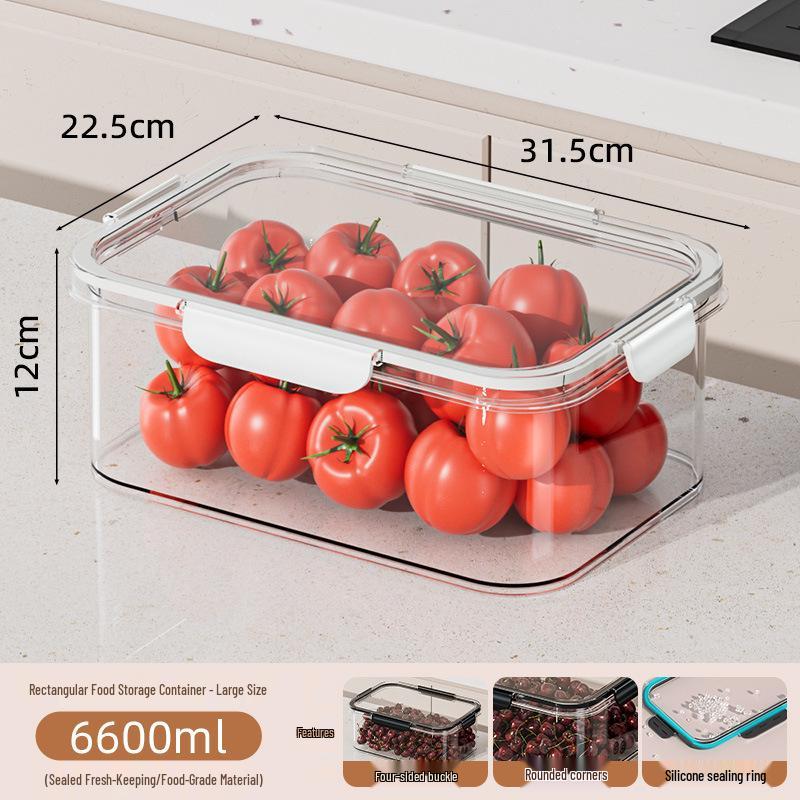 Large Capacity Transparent Food-Grade Storage Box for Fridge & Freezer