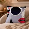 Pop style modern girlcreativity, fashion Cushion Cover Anti-dustmite Pillowcase Invisible zipper silky short plush Sofa cushion