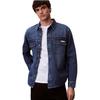 Calvin Klein American Vintage Minimalist Label Patch Pocket Cotton Linen Blend Denim Shirt Men shirts 4RF904G