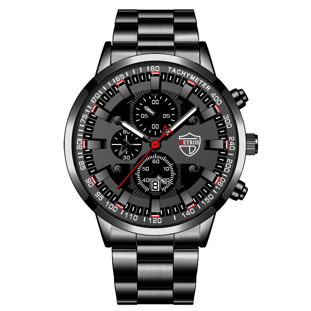 Stainless Steel Strap Watch Men'S Fashion Luminous Calendar Automatic Quartz Watch