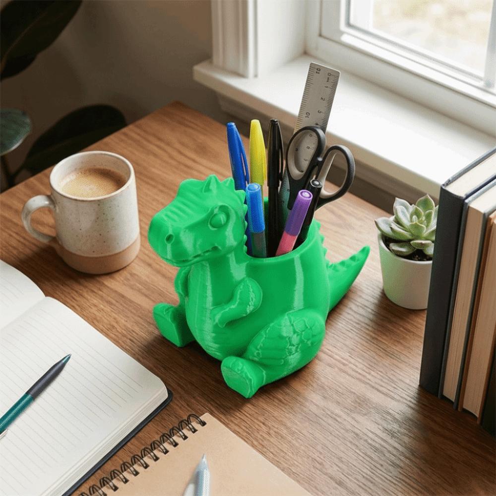 Cute Desk Organizer 3D Printed Pencil Holder Multi-Functional Dinosaur Pen Holder Desk Decor