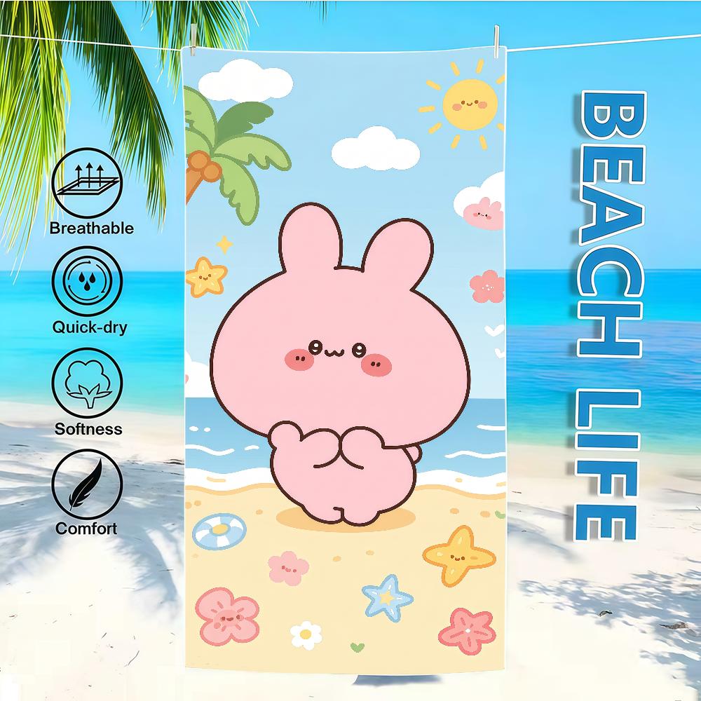 A-Asamimichaans Cartoon Schläfrig Niedlich Handtuch Textil Bademantel Strand Schnelltrocknend Leicht Tragbar Camping Schwimmbad Reise