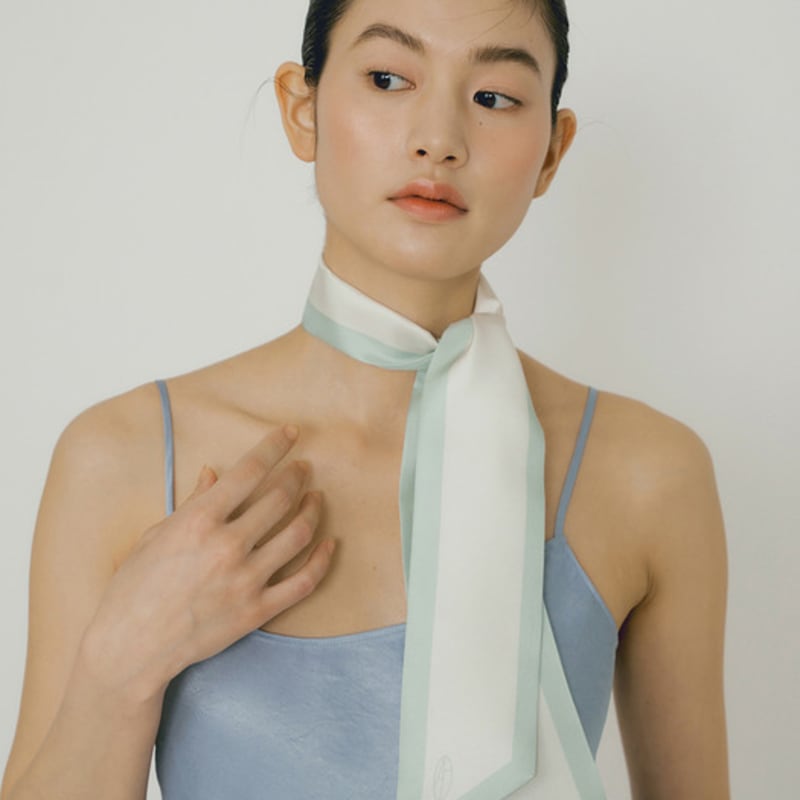 AVVINA PELLE Long Twilly Silk Scarf - Pale Mint