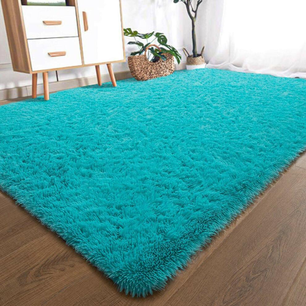 

60 110cm X Extra Large Soft Pile Shaggy Rugs Living Room Rug Solid Color Carpet синій