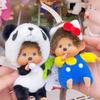 Monchhichi Key Ring Pendent Plush Adorable Cartoon Doll Backpack Ornaments Mengqiqi Bag Charms Plush Monkey Keyrings Birthday Gift