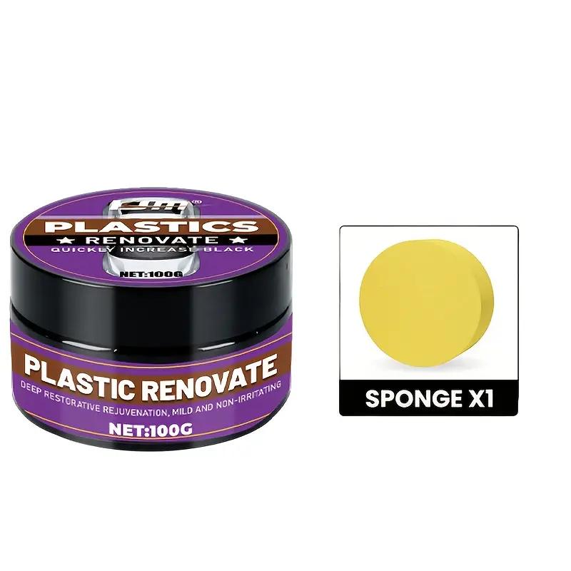 

100 мл Воск для ремонта и полировки пластика автомобиля - Усилитель для внутренних и внешних черных поверхностей, Восстановление выцветания, Паста для блеска шин