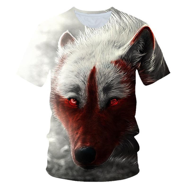 New 3D Printed T-shirt for Men's Short Sleeved Animal Fox Print T-shirt