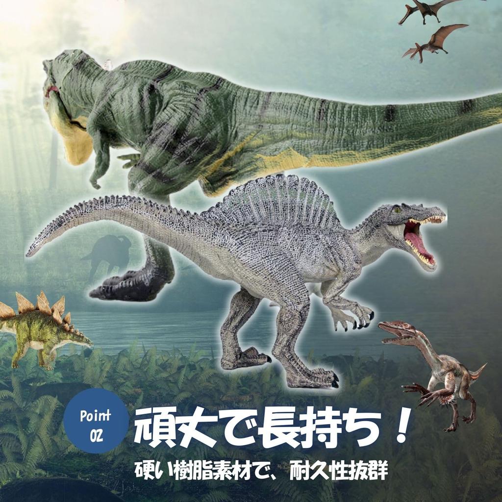 Figuras de Dinossauro Archnote Tiranossauro Rex e Espinossauro, Conjunto Grande Realista de Dinossauros