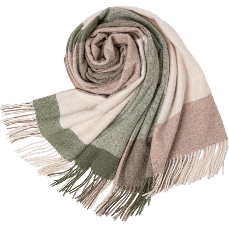 

Siggi Pure Wool Plaid Scarf Shawl 180x60 CM