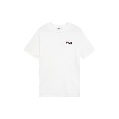 Fila T Shirts Unisex White Crew Neck Moderate Straight Fit FS2RSF2101X-OWH