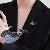 1PC Fashion Shining Rhinestone Whale Brooches Delicate Cute Badge for Women Men Lapel Pins Corsage Clothing Accessories Jewelry