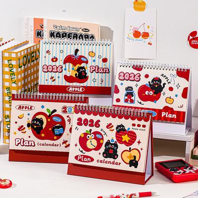 2026 Calendar Cute Cartoon Desk Calendar To Do List Daily Schedule Table Planner Portable Notes Desktop Decorations