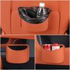 PU Leather Car Storage Box, Multifunctional Portable Trash Can, Suitable for Door Side Car Seat Back Hanging Organizer