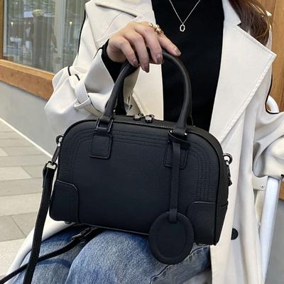 Cowhide Women's Bags, One-shoulder Crossbody Women's Bags, Fashionable Large-capacity Soft Leather Handheld Round Bags, Simple