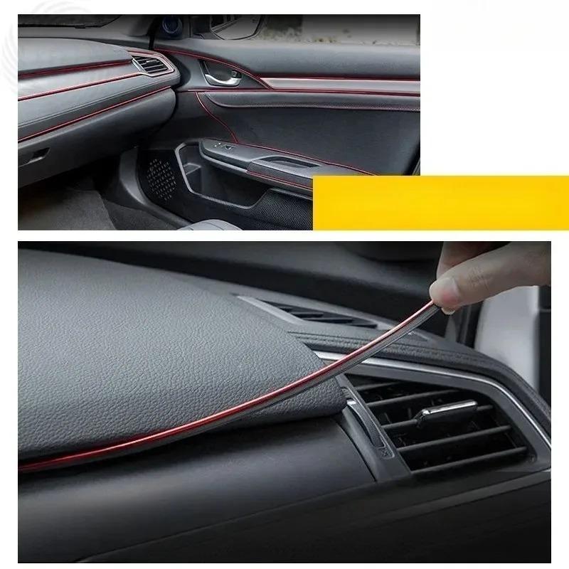 Auto-Zierleisten Streifen DIY Flexibel Kratzfest Linien 5m Dekorationsstreifen Armaturenbrett Auto-Styling Zubehör 202 Für Ein Set