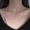 Women Fashion Light Luxury Double Layered Hollow Circle Geometric Pendant Clavicle Necklace