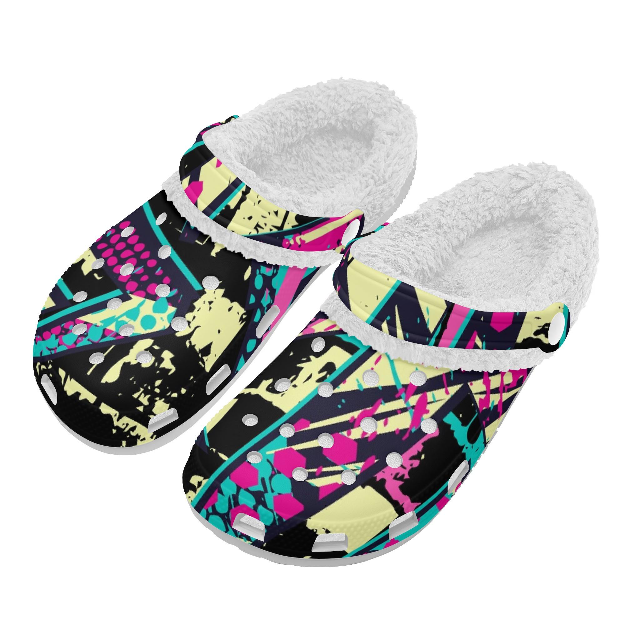 

1 Pair White EVA Clogs Unisex Warm Lined Slip On Shoes Lightweight Comfort Anti Slip Sole Soft Plush Interior Suitable For Winter Wear 48 білий