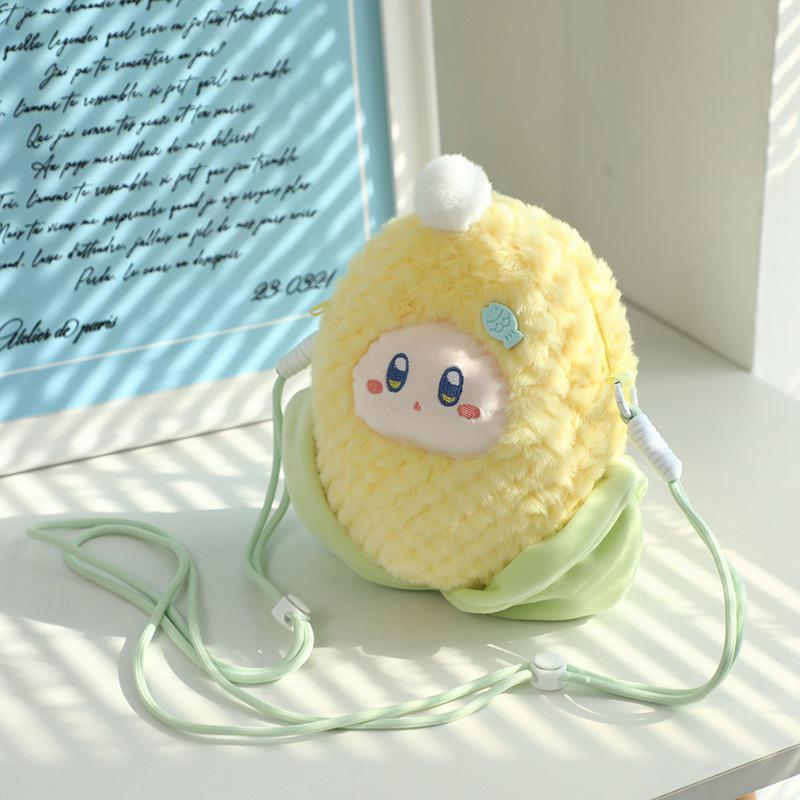 

Cute Corn Shoulder Bag - Fruit Plush Toy, Decorative Cartoon Coin Purse for Girls Corn Shoulder Bag Camera Crossbody Bag