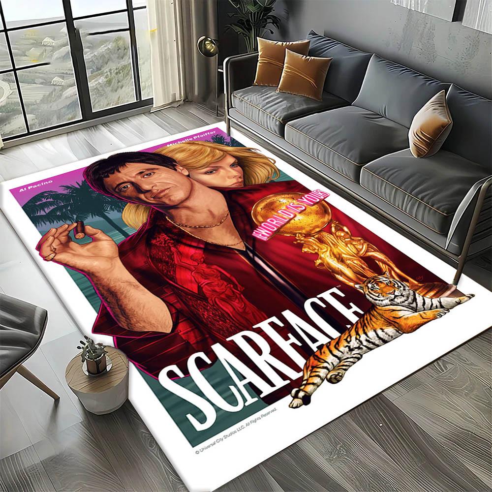 S-ScarfaceS The World is Yours Movie 3D Print Carpet Rug Art for Room Decor Home Bedroom Gifts Fans Area Rug Non-slip Floor Mat