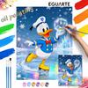 Donald Duck Ice Skating Digital Oil Painting Art Kit Handmade Coloring Painting Home Decor