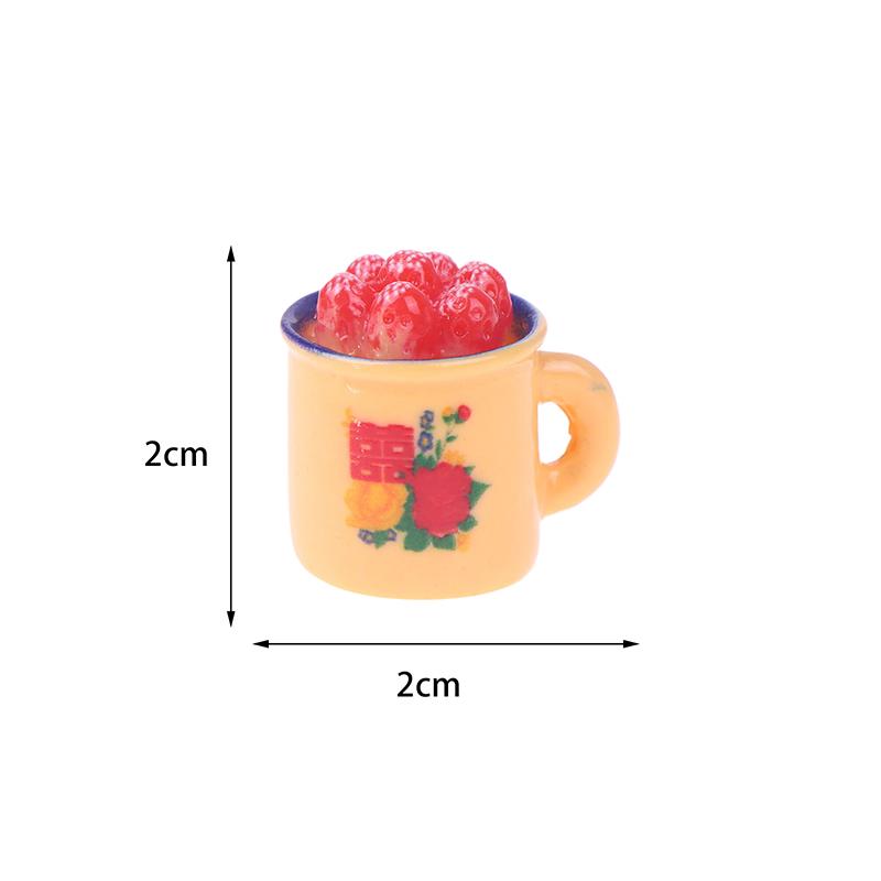 5pcs Dollhouse Miniature Supplies Chinese Double Happiness Food Plate/Cup Cake Enamel Basin Miniatures Kitchen Accessory