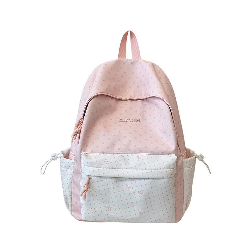 Schoolbag Korean Version Ins Small Fresh Cartoon Star Backpack Female Niche Design Cute Versatile Polka Dot Student Schoolbag