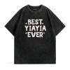 Best YiaYia Ever Floral Family Love Hearts Yia T Shirt Vintage Washed Breathable Stylish Streetwear Stretched Homme Graphic