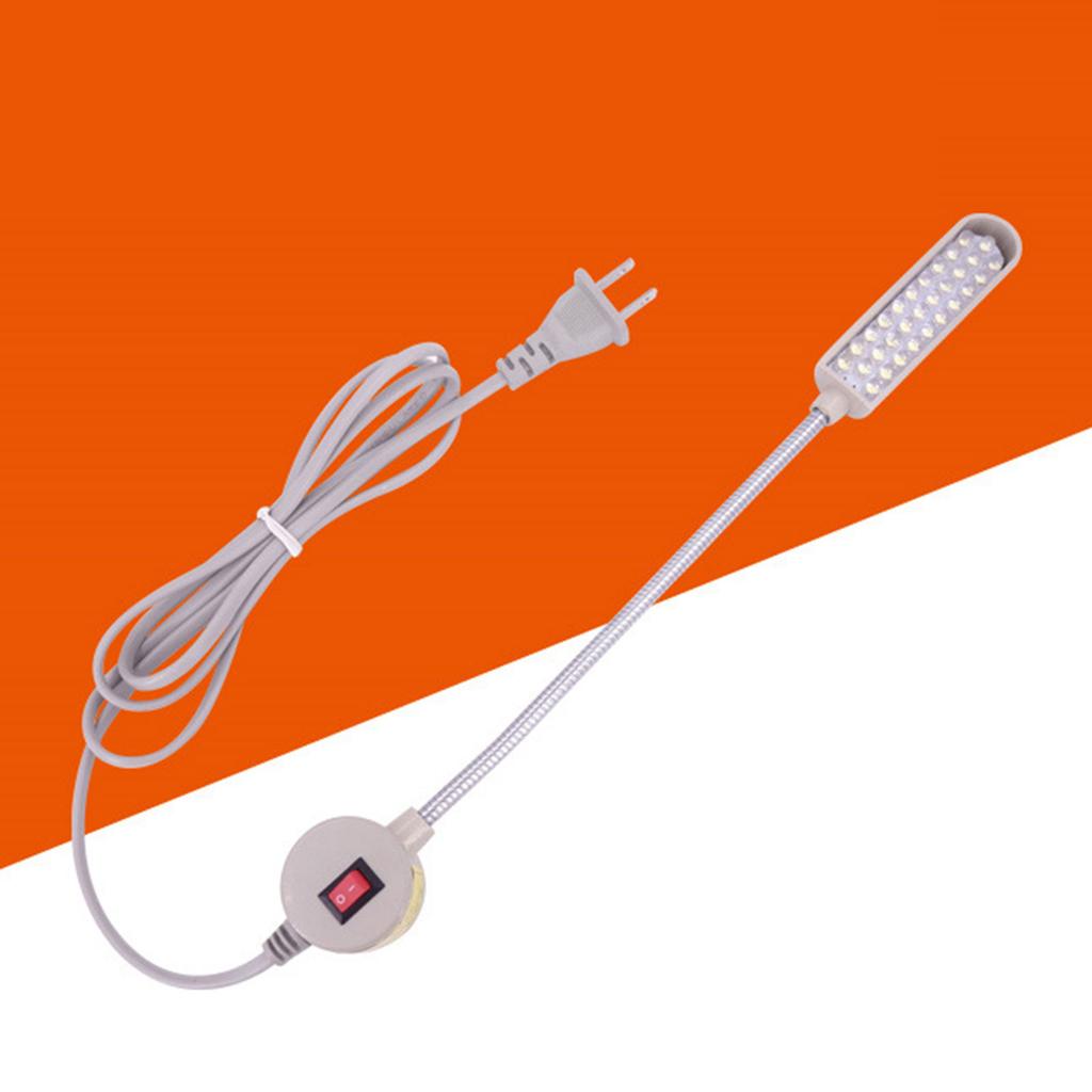 Sewing Machine Light Flexible Gooseneck 30-Bulb 2W LED Light Magnetic ON/Off Button for Household Use Workbench
