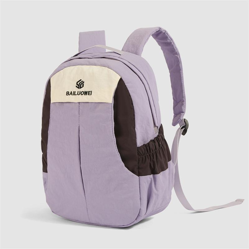 Unisex Backpack Color Block Nylon Backpack Outdoor Travel Bag