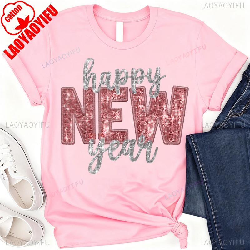 Happy New Year 2026 New Years Eve Party Countdown Family TShirt Short Sleeve Cotton Top All Seasons Quality Casual Fashion Tee
