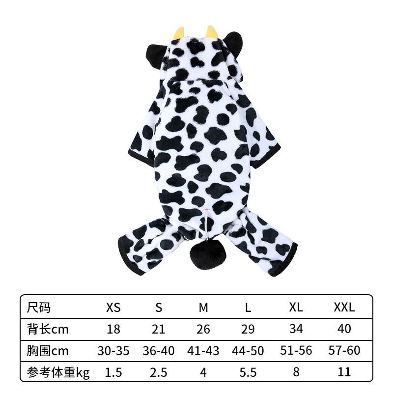 Pet Costume Warm Fleece Dog Outfit Cartoon Animal Design Small Breed Four Legs Winter