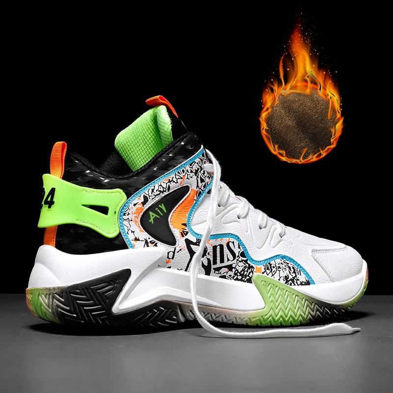 Buy Winter Warm Basketball Shoes Adult Cotton Plush Running Shoes Boys