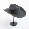 100% Wool Wool Cowboy Hat Wide Brim Studded Leather Band Wide Brim Fedora Hat Decorative Buckle Curling Brim Fashion Western Hat