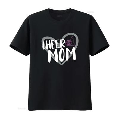 Funny Cheer Mom Heart Cheerleading Cheerleader T Shirt Vintage Washed Top For Everyday Wear Streetwear Casual Designer Clothes