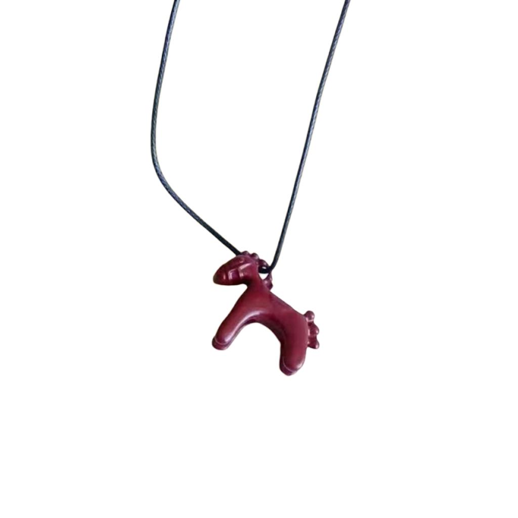 Horse Pendant Necklace Adjustable Horse Charm Necklace for Women Simple Jewelry Accessories