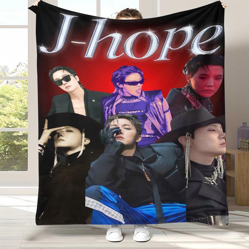 Jung Hoseok J Hope Kpop B-BTS Flannel Blanket,Ultra Soft Warm Plush Throw for Home Bedroom Bed Sofa Cover Office Camping gift