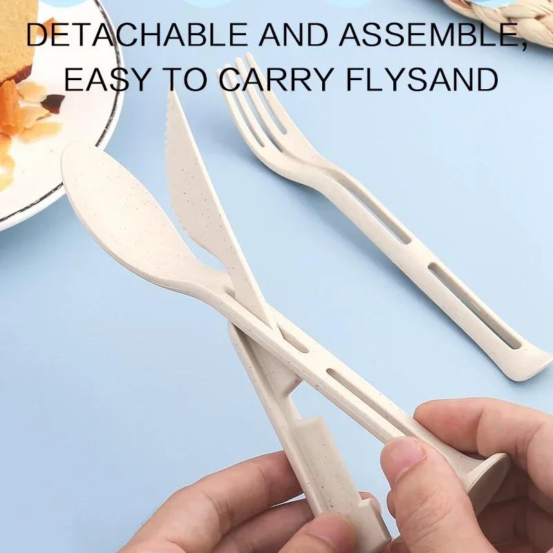 1set/3pcs Three-in-one Cutlery Portable Family Western Tableware Set Is Suitable for Travel Business Trip and Camping