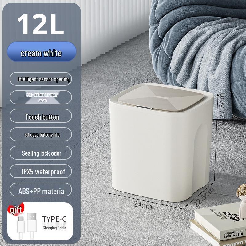 Automatic Smart Induction Trash Can for Home – Large Capacity for Living Room, Kitchen, Bathroom