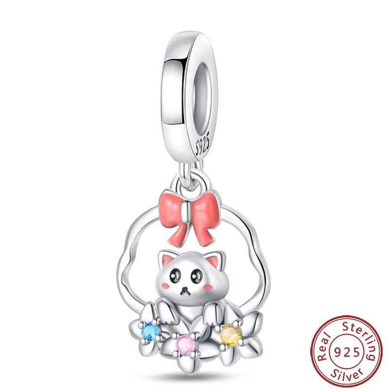 Cute Cat And Dog Series Copper Moon Butterfly Paw Print Charms 3Mm Diy Fine Jewelry Gifts Making