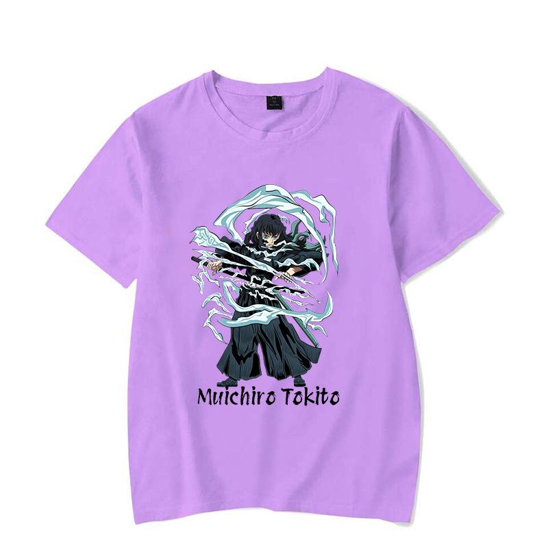 New FunnyTokitou Muichirou Print T-shirt Women Men Summer Casual Short Sleeve Shirt Fashion Anime Loose Tops