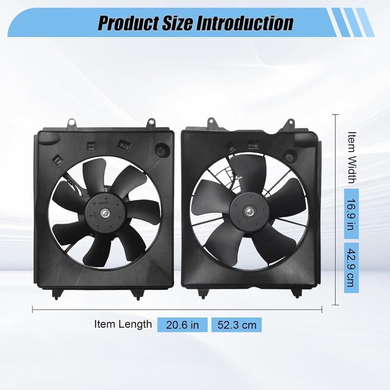 AC Radiator Condenser Cooling Fan For 2010-2016 Honda CR-V CRV 2.4L Left+Right