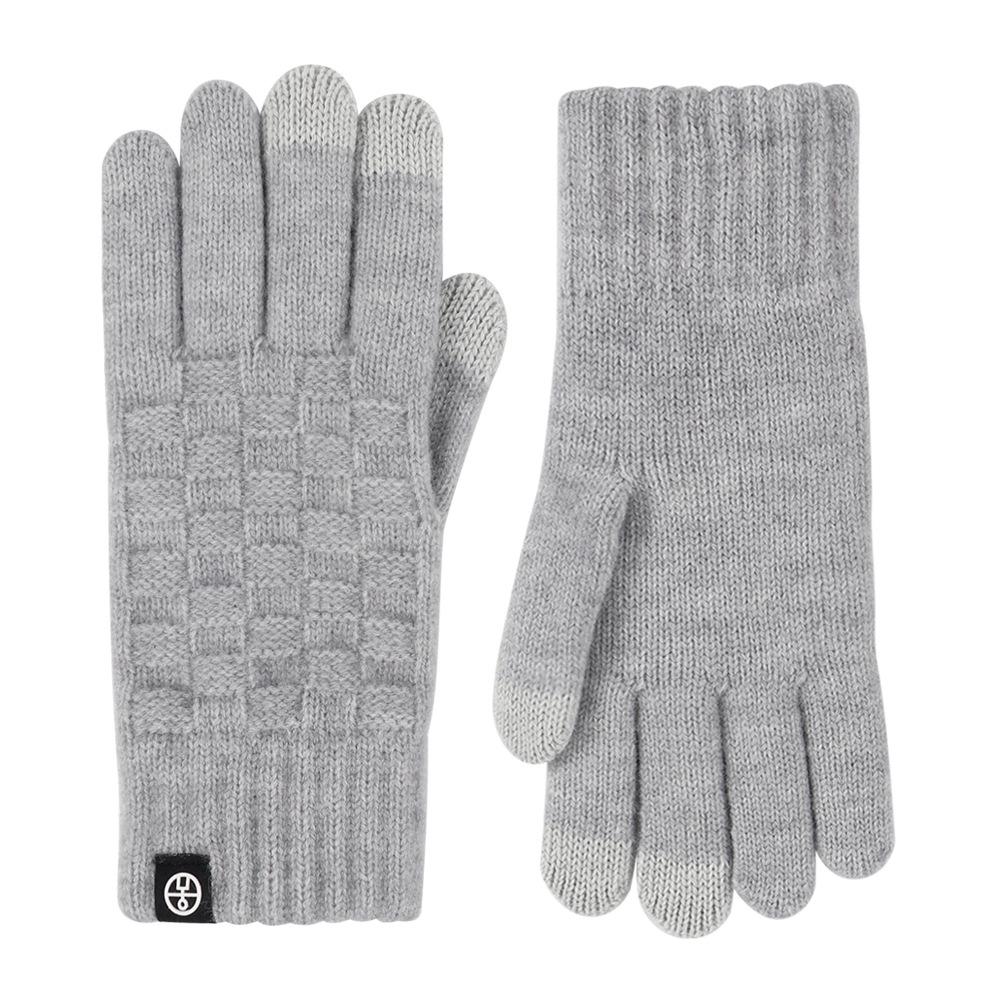 Knitted Gloves In Winter Checkered Wool Gloves Keep Warm and Cold Proof Refer To Students Writing Touch Screen Gloves Riding A Bicycle