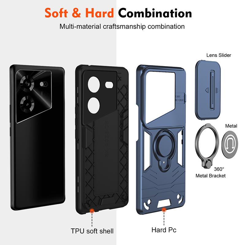 Magnetic Luxury Wireless Charge For Magsafe Case For Tecno Pova 5 Pova 7 Ultra Armor Shockproof Cover For Tecno Pova 7 Ultra
