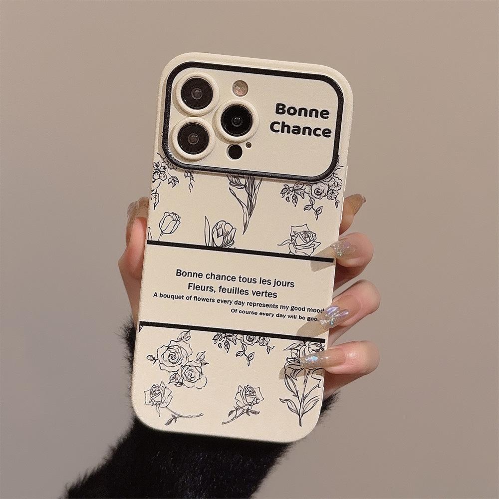 Sketch Rose Tulip Suitable for Apple 15 Promax Mobile Phone Case Iphone14 Temperament 11 All Inclusive 16 Huawei