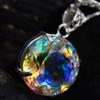 CERTIFIED 69 Ct Natural Mystic Round Topaz Pendant 925 Sterling Silver Gemstone MY.PD-33-NS